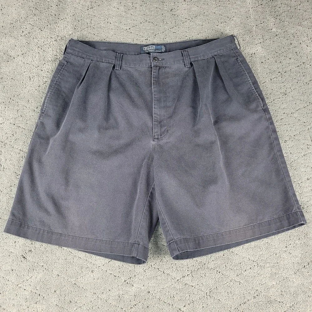 Polo Ralph Lauren Shorts Mens 38 Blue Tyler Short Classic Chino Pleated Preppy